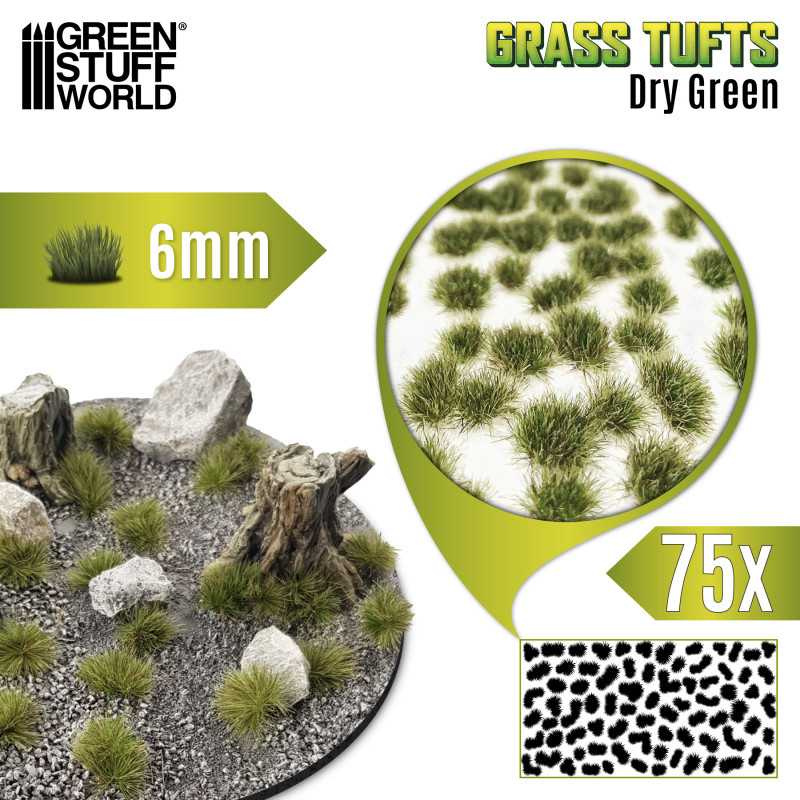 Green Stuff World: Matas Cesped - Autoadhesivas - 6mm - VERDE SECO - Imagen 2