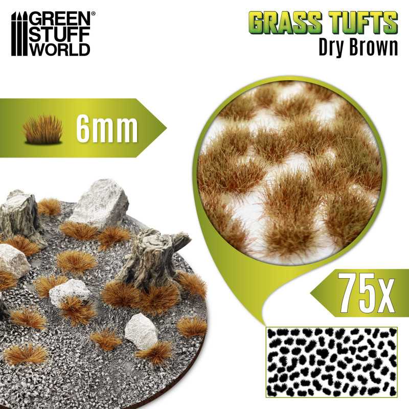 Green Stuff World: Matas Cesped - Tufts - 6 mm - Marron Seco - Imagen 2