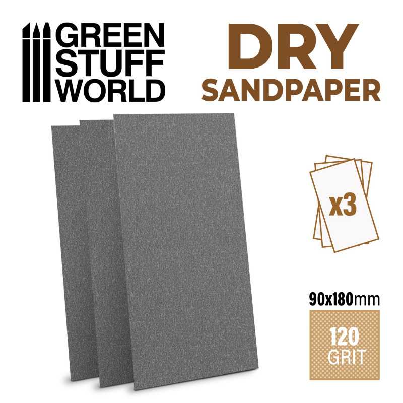 Papel lija - Dry Sandpaper - Grano 120 ( Pack x3 )