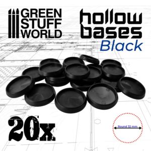 Green Stuff World: Peanas de plástico con Hueco – Redondas 32mm