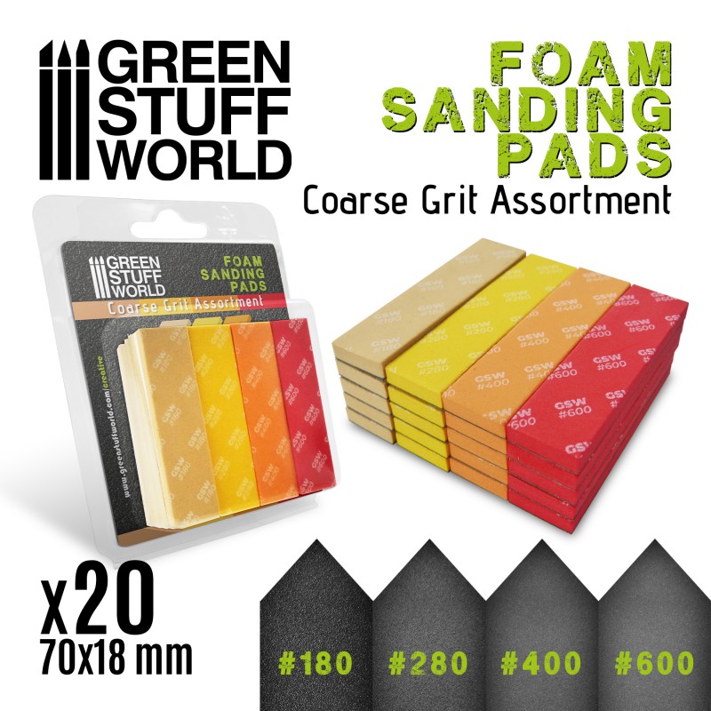 Green Stuff World: Lija Espuma Eva - Surtido grano grueso x20