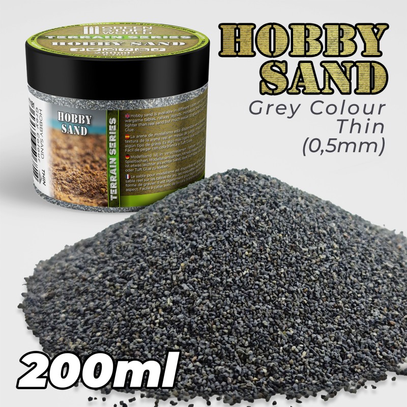 Green Stuff World: Arena Modelismo Fina 200ml - Gris Oscuro