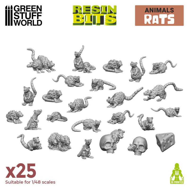 Green Stuff World: 3D Printed - Animales - Ratas Pequeñas