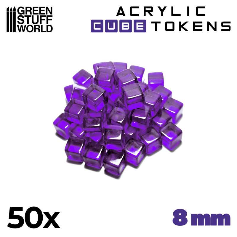 Green Stuff World: Tokens Cubos Violeta 8mm
