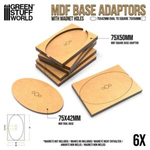 Adaptador peana DM – Ovalado 75x42mm a Cuadrado 75x50mm