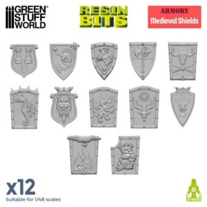 Green Stuff World: Set impreso en 3D – Escudos Medievales Old World