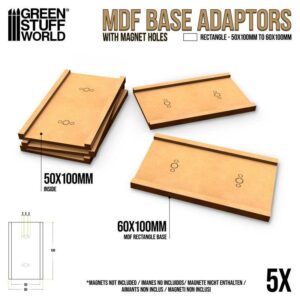 Adaptador peana DM – Rectangular 50x100mm a 60x100mm