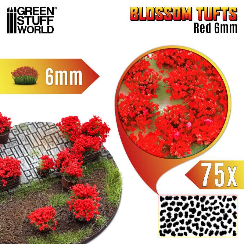 Green Stuff World: Matas con Flor - Tufts - 6mm - Flores Rojas - Imagen 2