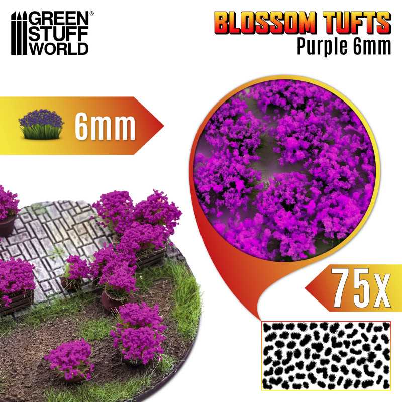 Green Stuff World: Matas con Flor - Tufts - 6mm - Flores Violetas - Imagen 2