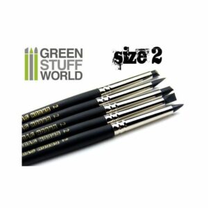 Green Stuff World: Pinceles Silicona – Tamaño 2 – Negro Firm