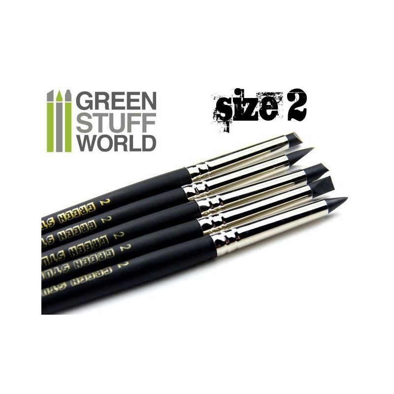 Green Stuff World: Pinceles Silicona - Tamaño 2 - Negro Firm