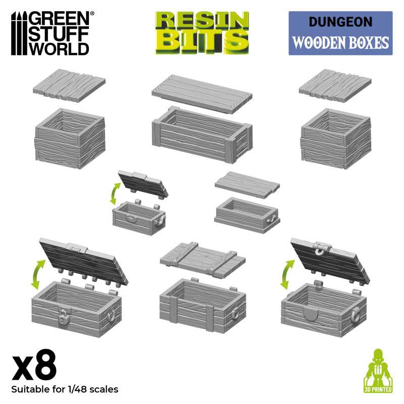 Green Stuff World: Set de cajas de madera - Resina