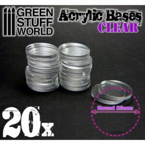 Green Stuff World: Peanas Acrílicas – Redondas 25 mm TRANSPARENTES