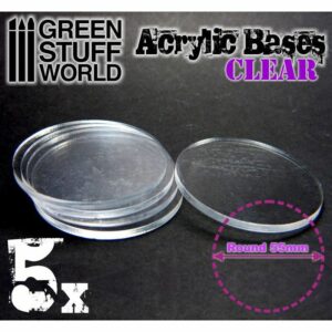Green Stuff World: Peanas Acrílicas – Redondas 55 mm TRANSPARENTES