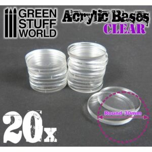 Green Stuff World: Peanas Acrílicas – Redondas 30 mm TRANSPARENTES