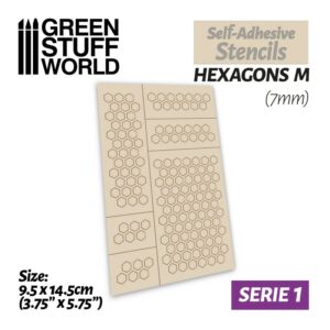 Green Stuff World: Plantillas autoadhesivas – Hexagonos M – 7mm