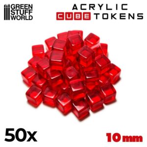 Tokens Cubos – Rojos 10mm