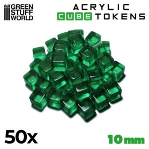 Tokens Cubos – Verdes 10mm