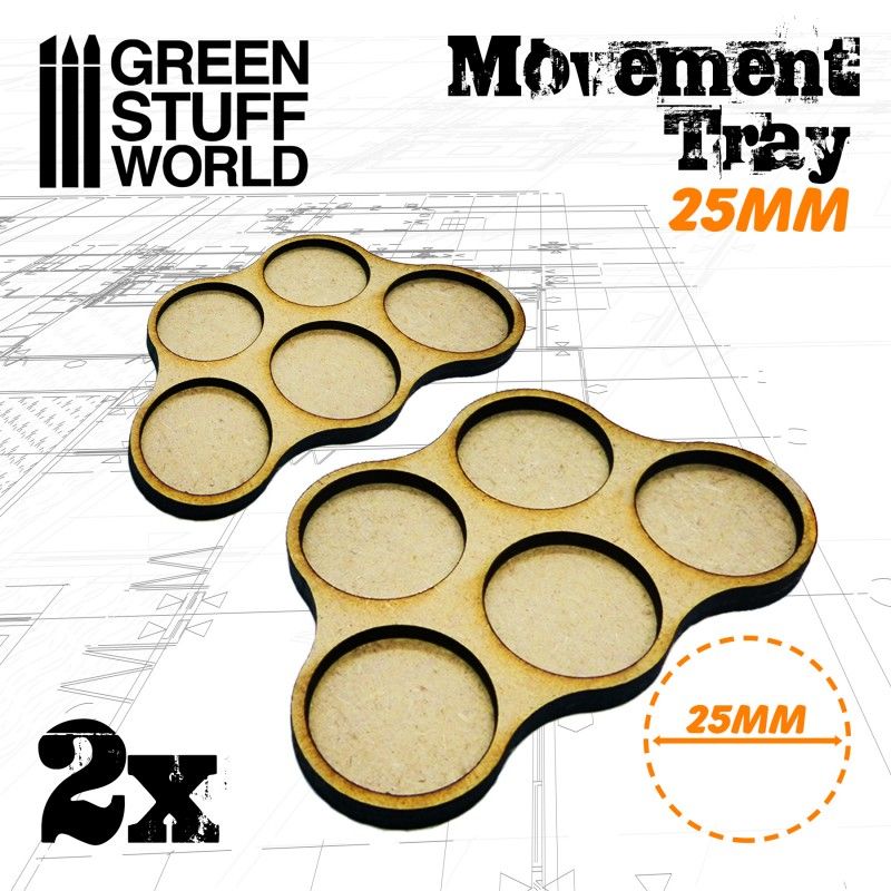 Green Stuff World: Bandejas de Movimiento DM 25mm x5 - Hostigador