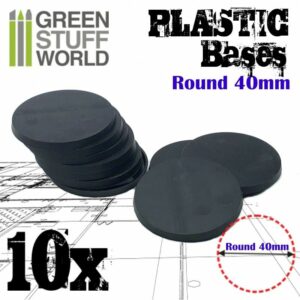 Green Stuff World: Peanas de Plástico – Redondas 40 mm NEGRO