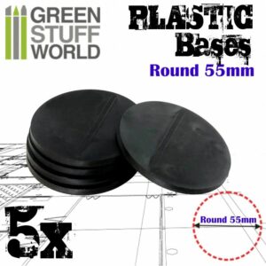 Green Stuff World: Peanas de Plástico – Redondas 55mm NEGRO