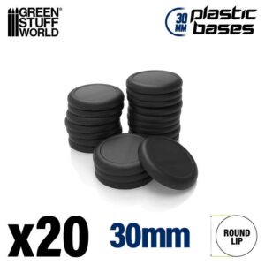 Green Stuff World: Peanas de Plástico – Redondas con Labio 30 mm NEGRO
