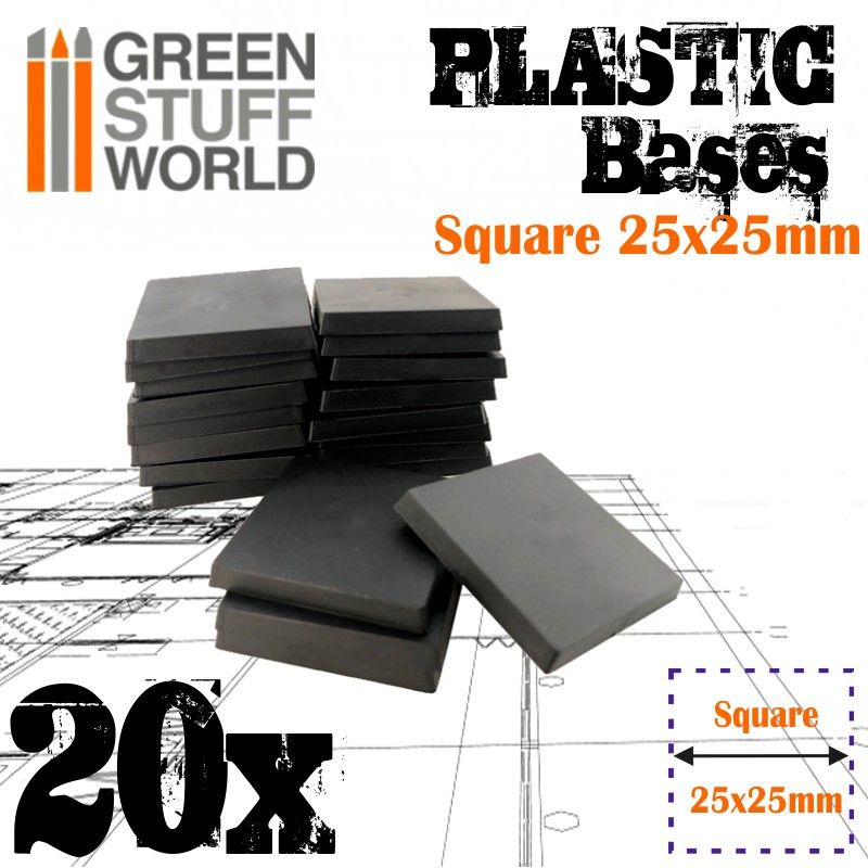 Green Stuff World: Peanas de plástico - Cuadradas 25x25 mm