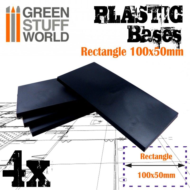 Green Stuff World: Peanas de plástico - Rectangulares 100x50mm