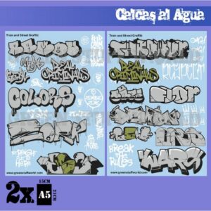 Calcas al agua – Mix Graffitis – Oro y Plata