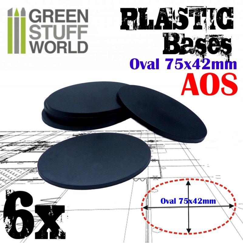 Green Stuff World: Peanas de Plástico - Ovaladas 75x42mm AOS