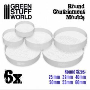 6x Moldes Contencion blanco translúcido para peanas redondas