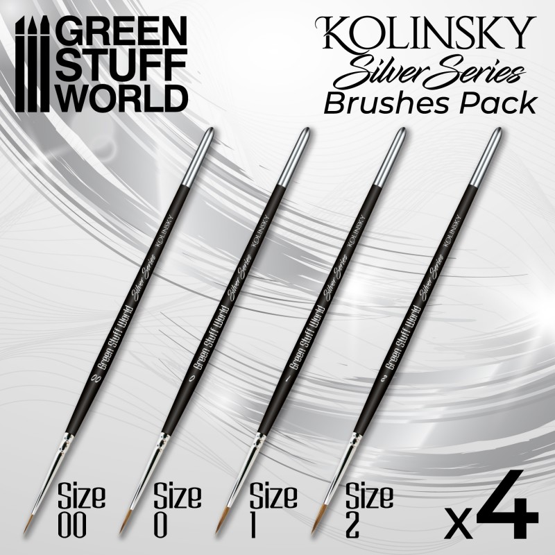 Green Stuff World: Silver Series Set Pinceles Kolinsky