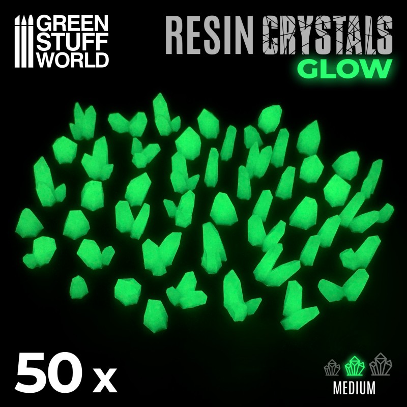 Green Stuff World: Cristales de Resina VERDE GLOW - Medianos