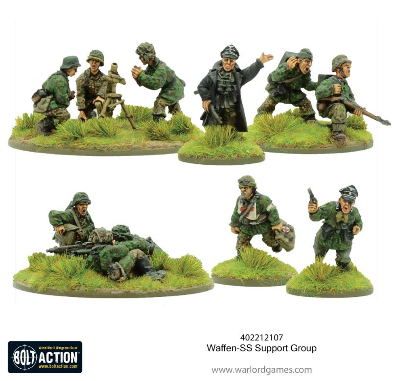 Bolt Action: Waffen-SS Support Group (HQ, Mortar & MMG)