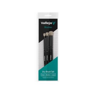 Vallejo: Pincel – Dry Brush Set – Pelo Natural (S, M & L) (B07990)