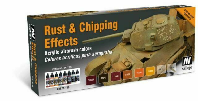 Vallejo Model Air: Rust and Chipping Effects 8 Colours 71186