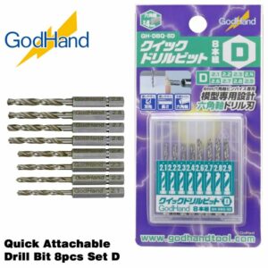 GodHand Quick Attachable Drill Bit 8pcs Set D Made In Japan # GH-DBQ-8D