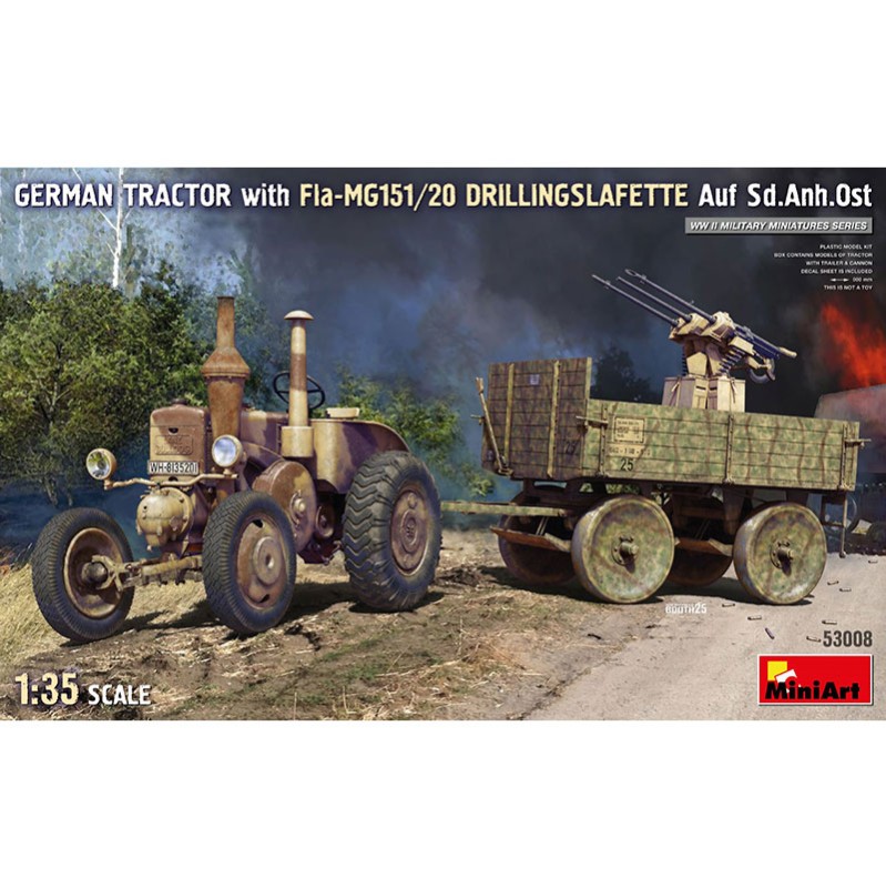 Miniart: 1/35 - German Tractor with Fla-MG151/20 Drillingslafette Auf Sd.Anh.Ost