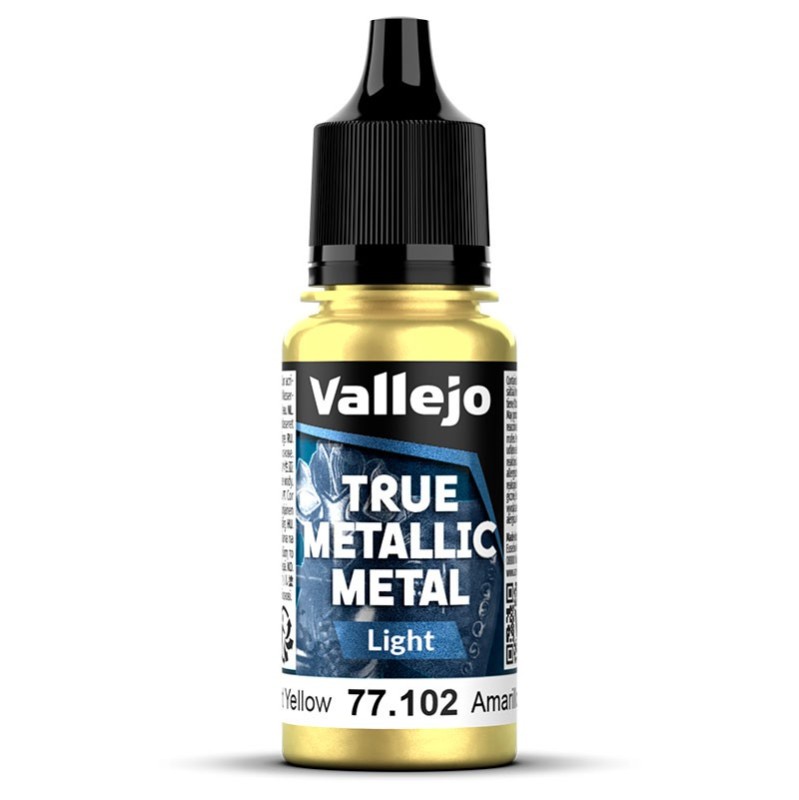 Vallejo: True Metallic Metal - Serie Light. 102 Amarillo Radiante 18ml