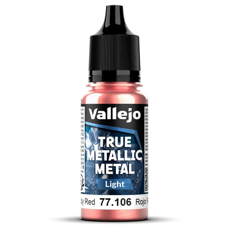 Vallejo: True Metallic Metal - Serie Light. 106 Rojo Rubí 18ml