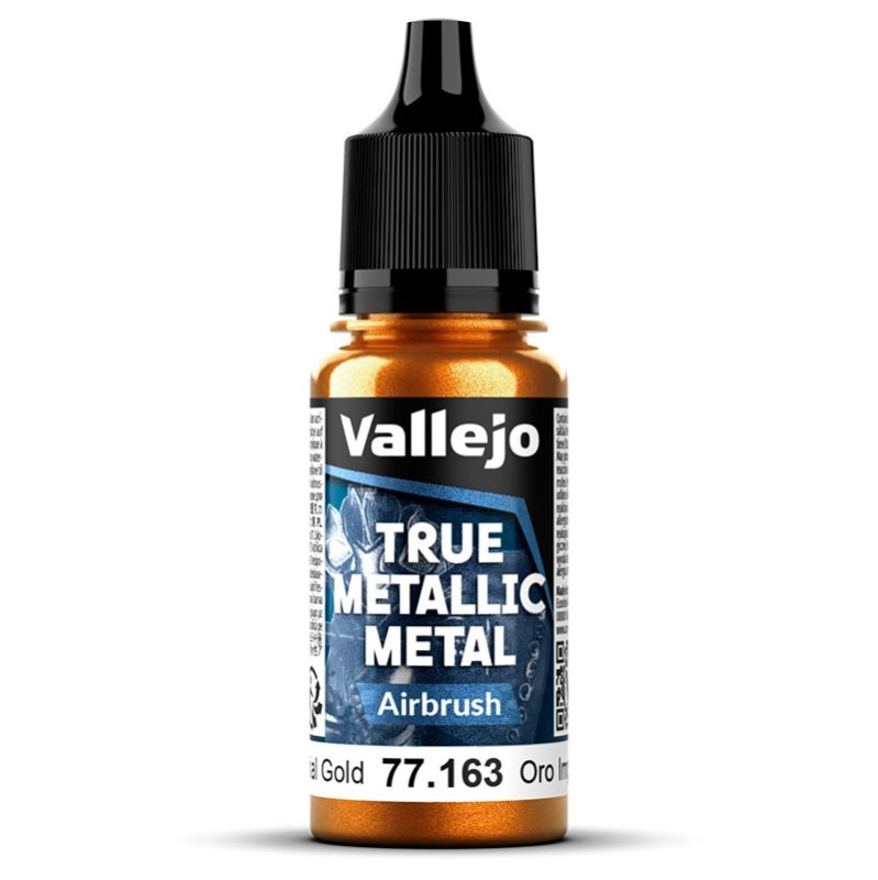 Vallejo: True Metallic Metal - Serie Airbrush. 163 Oro Imperial 18ml