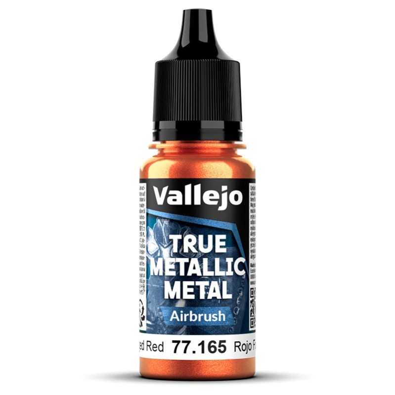 Vallejo: True Metallic Metal - Serie Airbrush. 165 Rojo Forjado 18ml