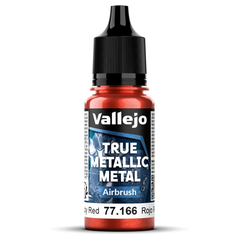 Vallejo: True Metallic Metal - Serie Airbrush. 166 Rojo Rubí 18ml