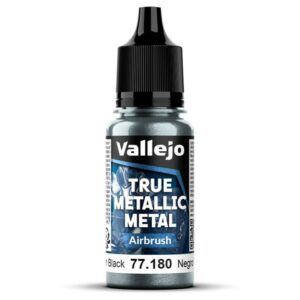 Vallejo: True Metallic Metal – Serie Airbrush. 180 Negro Obsidiana 18ml