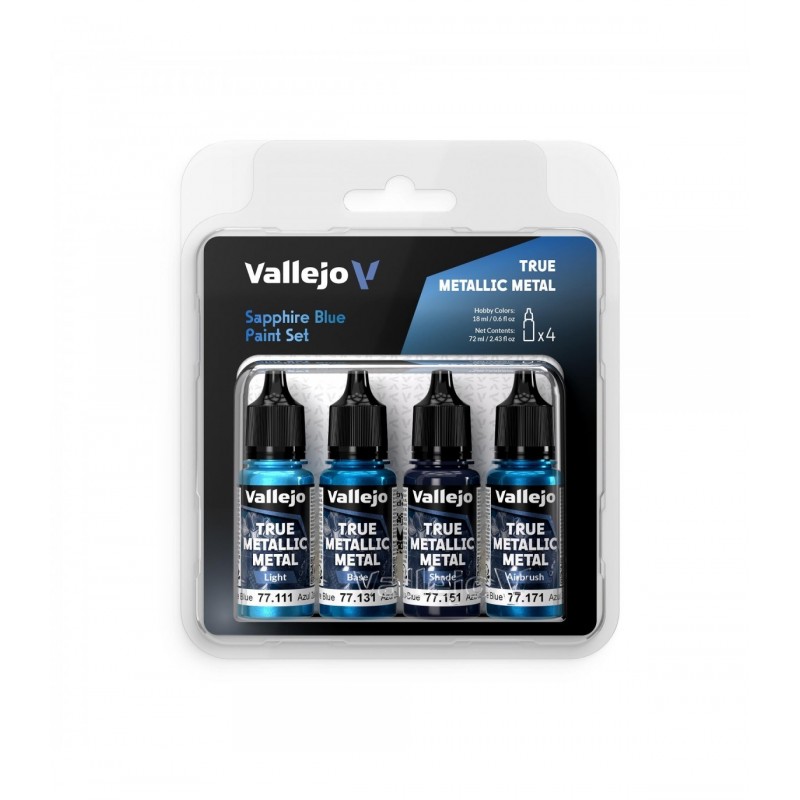 Vallejo: True Metallic Metal - Set 4 colores - Sapphire Blue (77256)