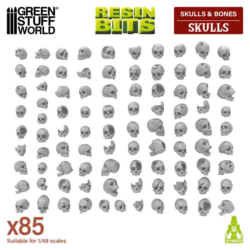 Green Stuff World: 85x Craneos de Resina