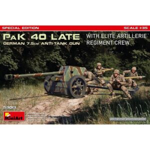MiniArt: Accesorio + Figuras German 7.5cm PaK 40 Late Elite Artillerie Regiment Crew Sp.Ed. Escala 1/35