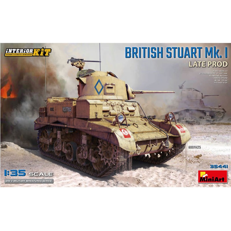 MiniArt: Tanque British Stuart Mk. I Late Prod. Interior KIT. Escala 1/35