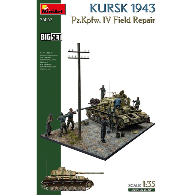 MiniArt: Diorama Kursk 1943. Pz.Kpfw. IV Field Repair. Big Set. Escala 1/35