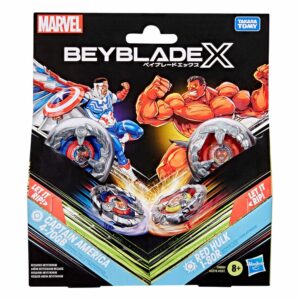 Beyblade: Marvel, Captain America 4-70GB vs. Red Hulk 1-80R (Booster Pack)